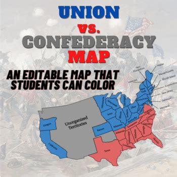 Union vs. Confederacy Map by Robert Thomas | Teachers Pay Teachers