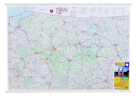 WARMIA I MAZURY MAPA ŚCIENNA TURYSTYCZNA 1 170 000 169 90 zł