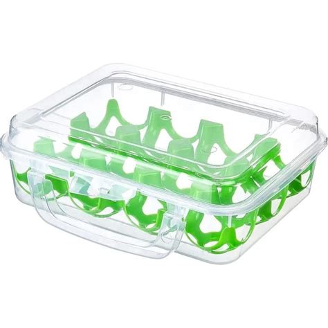 Контейнер для яиц PROFF PLASTIK 12 шт с крышкой на защелке с ручкой для ...