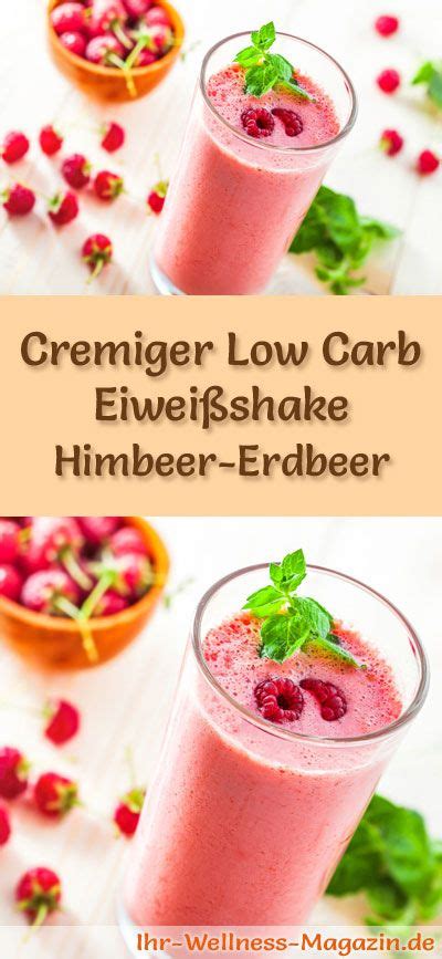 Eiwei Shake Mit Himbeeren Und Erdbeeren Low Carb Eiwei Di T Rezept