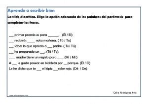 Ejercicios De Ortografía Para Niños Primaria Educapeques