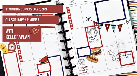 Plan With Me Classic Happy Planner June 27 July 3 2022 YouTube