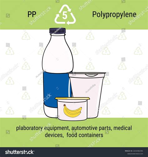 Infographic Recycling Code Pp Plastic Polypropylene Stock Vector