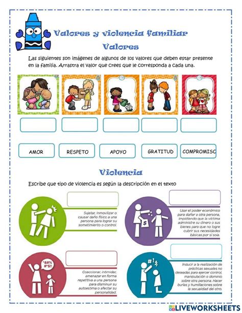 Valores Y Violencia Worksheet Live Worksheets