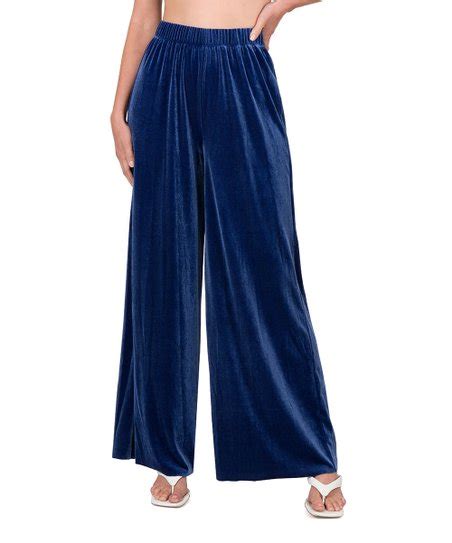 Cheap 🔔 Zenana Light Navy Velvet Wide Leg Pants 👩 Women 🎉 Zenana