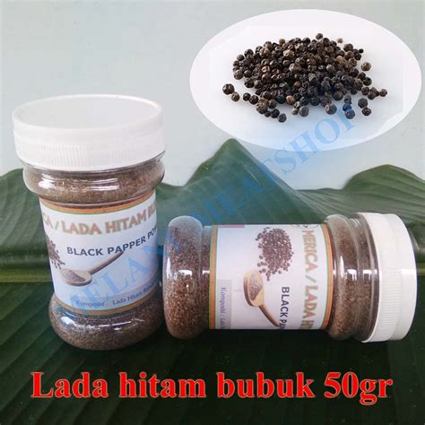 jual lada hitam bubuk rempah bumbu gr black papper powder botol  gr