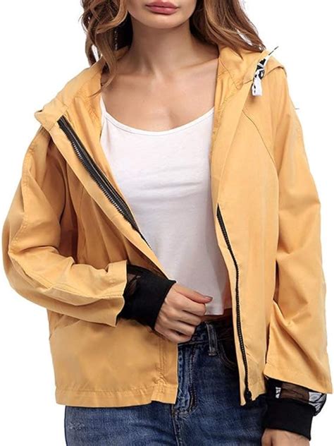 Giacca Con Cappuccio Donna Primaverile Autunno Moda Baggy Windbreaker