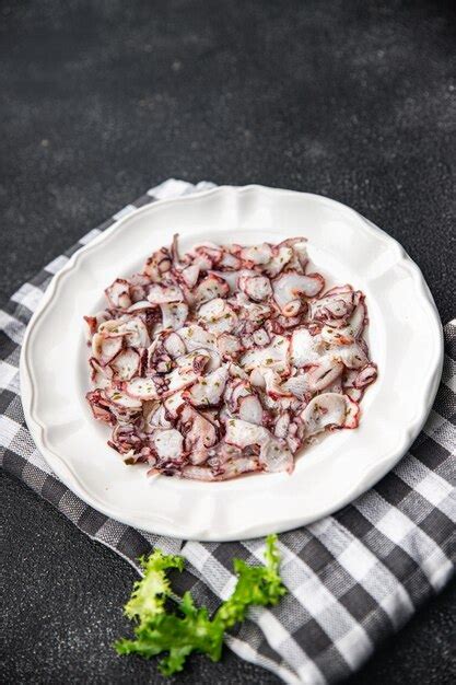 Premium Photo Octopus Carpaccio Marinated Seafood Salad Healthy Meal