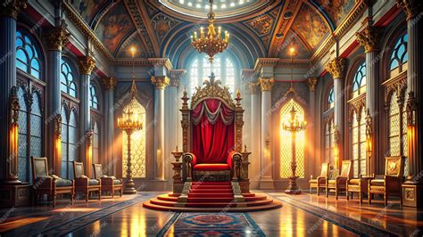 premium photo majestic throne room golden royal throne king throne