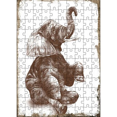 Tablomega Ahşap Mdf Puzzle Yapboz Yavru Fil 120 Parça 25 35 Fiyatı