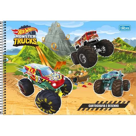 Caderno Esp Cart E Desenho Hot Wheels Folhas Tilibra Lupel