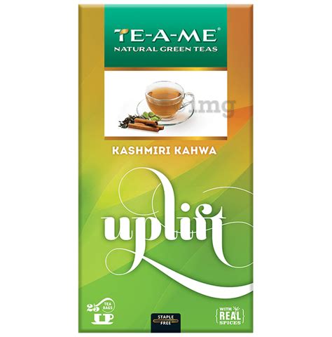 Te A Me Uplift Kashmiri Kahwa Green Tea Bags Each Buy Box Of