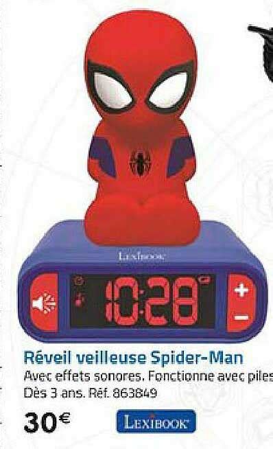 Promo Réveil Veilleuse Spider man Lexibook chez La Grande Récré