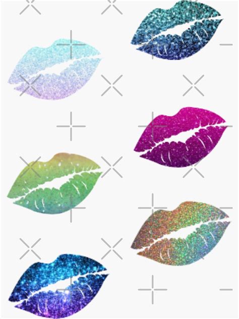 Ombre Faux Glitter Lips Pack Sticker For Sale By Felicity K Redbubble