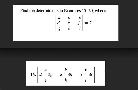 Solved Find The Determinants In Exercises Where Chegg