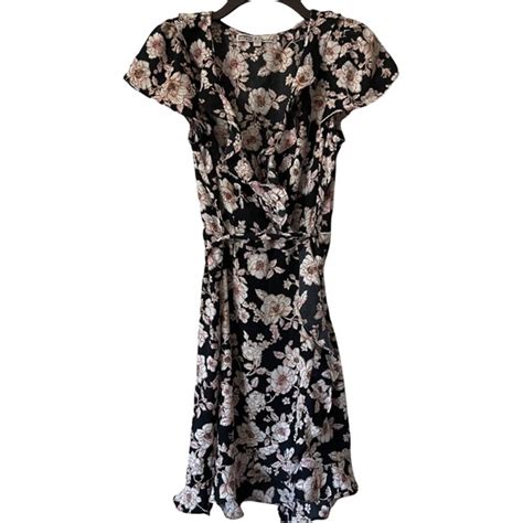 Gypsies And Moondust Dresses Gypsies Moondust Black Floral Ruffle