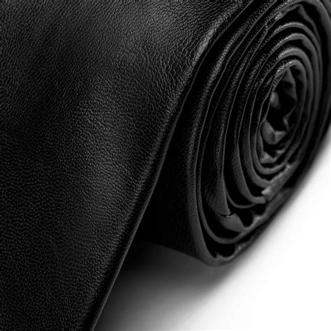 Black Faux Leather Standard Tie In Stock Trendhim