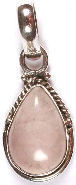 Rose Quartz Pendant Exotic India Art