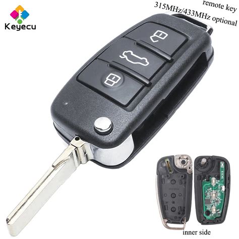 KEYECU Replacement Folding Keyless Entry Remote Key 3 Buttons 315MHz