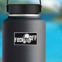 Hipster Skull Middle Finger Fuck Off Sticker