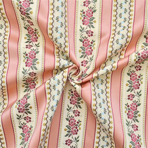 Dekostoff Jacquard Biedermeier Rosa Bema Stoffe