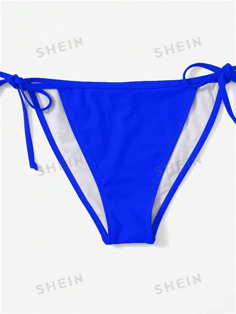 SHEIN Swim Basics Solid Triangle Tie Side Bikini Swimsuit SHEIN UK