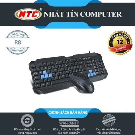 Bộ Bàn Phím Và Chuột Có Dây R8 1906 Dành Cho Văn Phòng Đen Nhất Tín Computer Lazadavn