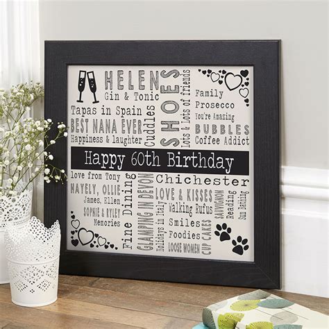 Personalized 60th Unique Birthday Gifts For Her | Chatterbox Walls