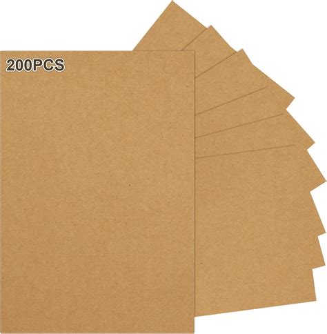 200 Sheets Brown Kraft Cardstock 8 5 X 11in 250gsm Brown Cardstock Paper For Diy