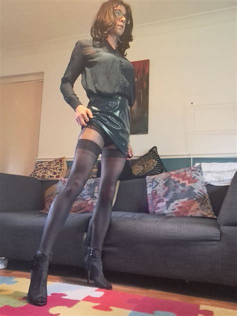 Danni In A Latex Skirt Sexy Lingerie And Seamless Pantyhose Pics Xhamster