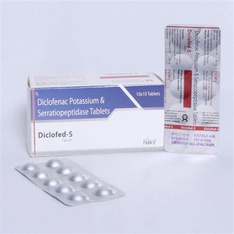 Diclofenac Potassium 50mg Paracetamol 325mg Serratiopeptidase In Pan India Packaging Size 10