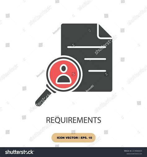 Requirements Icons Symbol Vector Elements Infographic Stock Vector