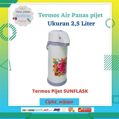 Jual Termos Air Panas Pencet Pompa 2 5 Liter Sunflask AP 2525 P 2 5