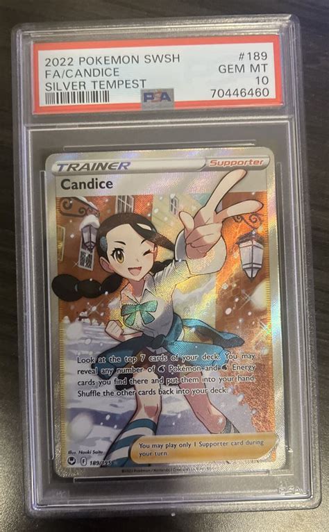 PSA 10 Gem Mint 2022 Pokemon Silver Tempest 189 Candice