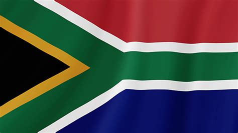 South Africa Waving Flag South African Realistic Flag Animation Close