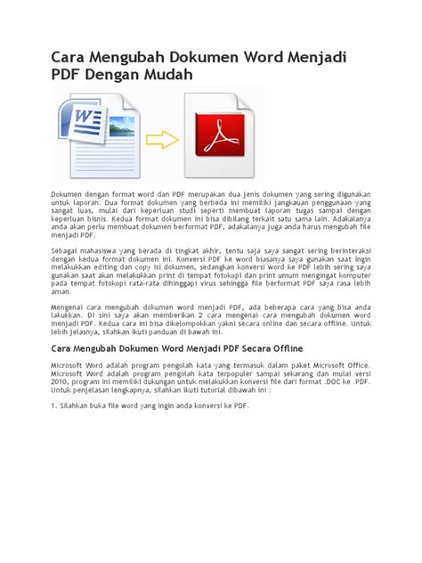 Cara Mengubah Dokumen Word Menjadi Pdf Dengan Mudah Pdf