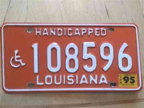 Louisiana Handicapped Disabled Person License Plate 108596