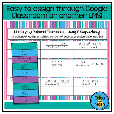 Multiplying Rational Expressions Digital Activity Drag Drop Made By