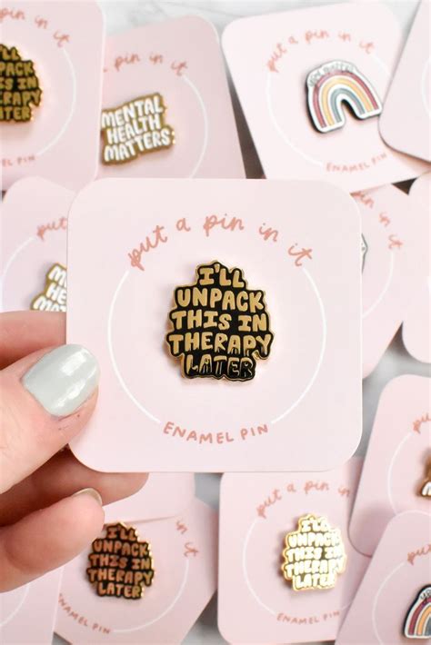 Ill Unpack This In Therapy Pin Enamel Pins Pin Card Metal Pins