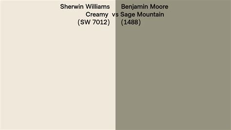 Sherwin Williams Creamy Sw 7012 Vs Benjamin Moore Sage Mountain 1488