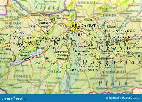 Mapa Geogr Fico Del Pa S Europeo Hungr A Con Las Ciudades Importantes