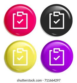 Clipboard Multi Color Glossy Badge Icon Stock Vector Royalty Free