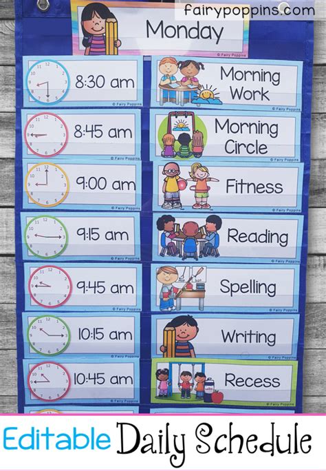 This Editable Daily Schedule Helps Kids See A Visual Timetable Of Their