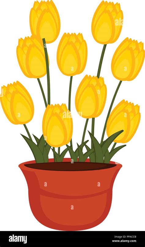 Isolated flower pot with tulip flowers Stock Vector Image & Art - Alamy