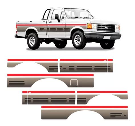 Faixa Ford F1000 1993 Ss Adesivo Ouro Lateral Cabine Simples