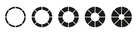 Wheels Round Divided In Twelve Sections Donut Charts Or Pies Segmented