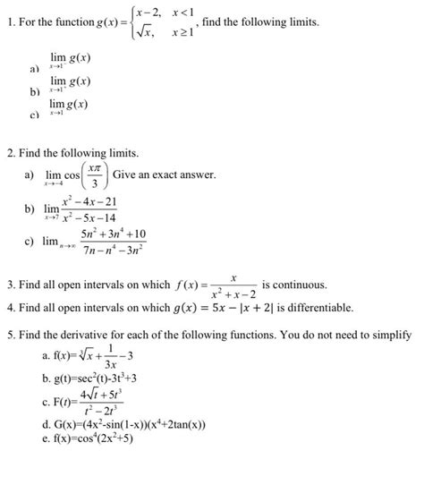 Solved 1 For The Function G X {x−2 X X