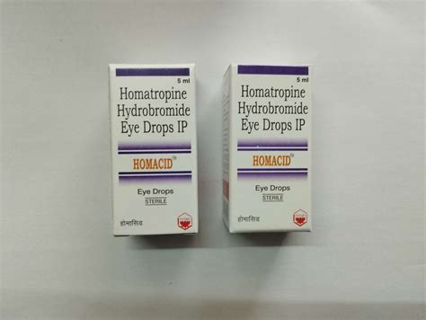 Homatropine 2 Wv Eye Drop Homacid Packaging Type Box 5 Ml At Rs