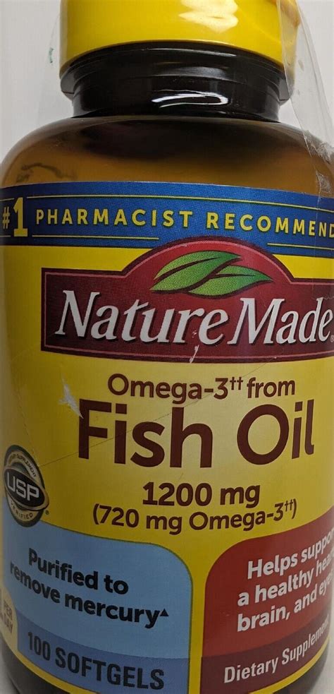 Nature Made Fish Oil 1200 Mg 360 Mg Omega 3 Heart Health 100ct Softgels