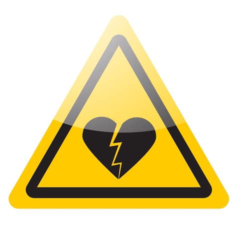 Premium Vector Warning Sign Of Broken Heart Love Concept Vector Icon